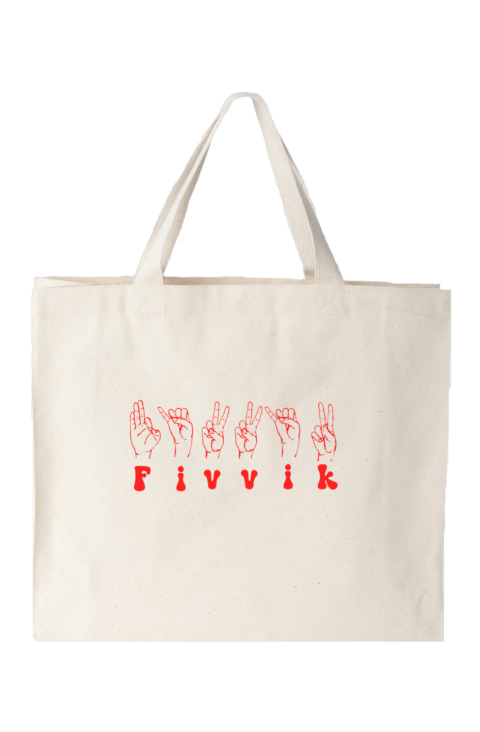 Fivvik Tote - Sign Language in Red